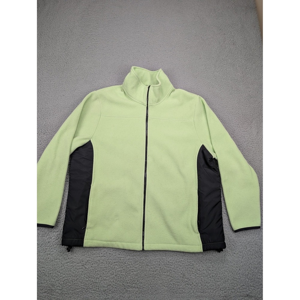 Athletic Works Jacket Womens 2X Apple‎ Green Fleece Full Zip Mock Neck Plus